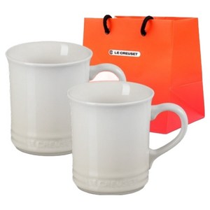 르크루제 시애틀 머그 400ml + 쇼핑백S, 머랭, 2개