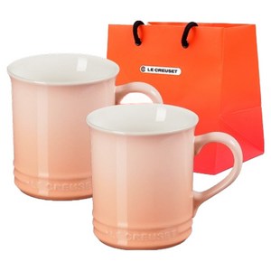 르크루제 시애틀 머그 400ml + 쇼핑백S, 페슈, 2개