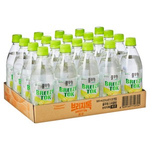 브리지톡 풀무원 탄산음료 레몬 유라벨, 500ml, 20개