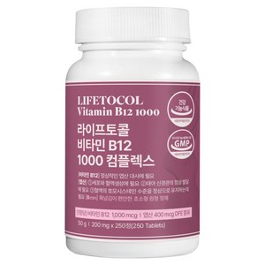 라이프토콜 비타민B12 1000 컴플렉스 50g, 250정, 1개