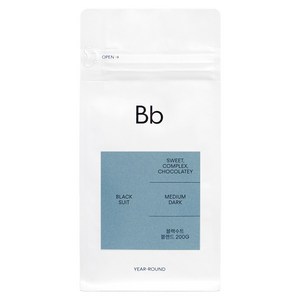 빈브라더스 블랙수트 블렌드 커피 원두 홀빈, 200g, 1개