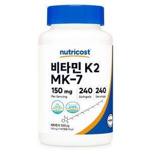 뉴트리코스트 MK-7 비타민 K2 36g, 240정, 1개