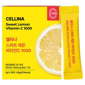 셀리나 스위트 레몬 맛있는 비타민C 1000 가루 분말 스틱, 30회분, 1개