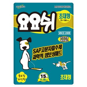 요요쉬 반려견용 배변패드 플로랄와인향, 15개입, 1개