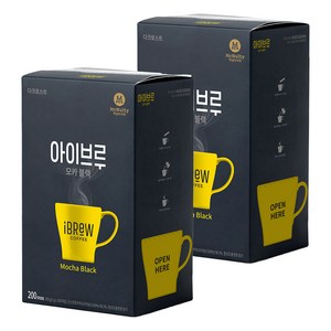 맥널티커피 아이브루 모카 블랙 원두믹스, 200개입, 2개, 1g, 1g