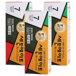 세븐에이트 새치 염색약, 7호 흑갈색, 3개