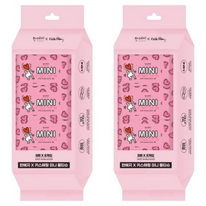 한예지 키스해링 휴대용 미니 물티슈 스티커형, 50g, 8매, 16개