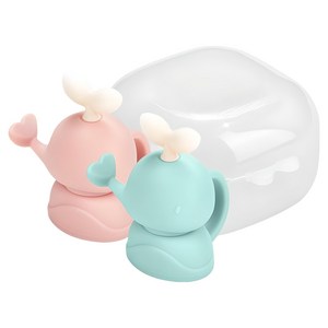 퍼기 유아 이유식 파우치토퍼 고래캡 2종, 고래캡 핑크 + 민..., 1세트