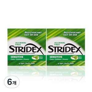 스트라이덱스 센시티브 필링 패드 55p, 55매입, 6개