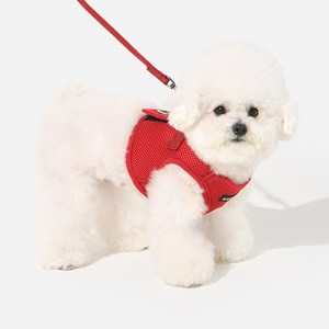 퍼피아 강아지 소프트 베스트 하네스 AH305 B스타일, 와인, S (가슴둘레 30..., 1개