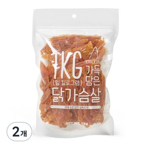 슈퍼츄 강아지 일킬로그램 가득담은 육포, 닭가슴살, 1kg, 2개