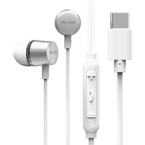 아이리버 C타입 커널형 리모컨컨트롤 줄꼬임방지 고품질 알루미늄 유선 이어폰 BVC-300C 화이트