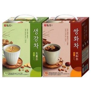 담터 쌍화차 플러스 70p + 생강차 플러스 70p, 1세트