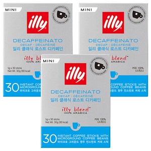 일리 클래식 로스트 디카페인 미니, 1g, 30개입, 3개