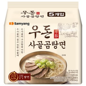 삼양 우돈 사골곰탕면 110g, 5개, (1팩)