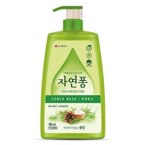 자연퐁 찌든때 걱정없는 솔잎 파워워시 주방세제 용기형, 980ml, 1개