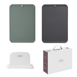 도블레 칼집 강한 시그니처 오키드그린 도마 + 딥블랙 도마 + 스마트거치대 세트