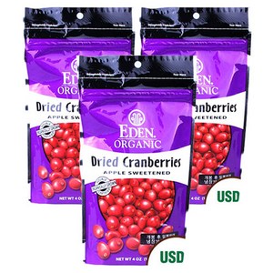 에덴오가닉 유기농 말린크랜베리, 113g, 3개