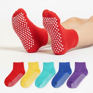 새실로 아동용 테디 요가 필라테스 태권도 미끄럼방지 패드 단목 양말 5종 + 폴리백 랜덤발송 세트