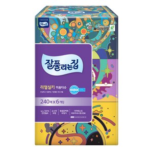 잘풀리는집 천연펄프 미용티슈 2겹, 240매입, 6개