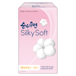 순수한면 실키소프트 팬티라이너, 슈퍼롱, 40개입, 1개