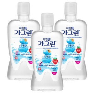 가그린 어린이용 구강세정제 딸기향 랜덤발송, 380ml, 3개