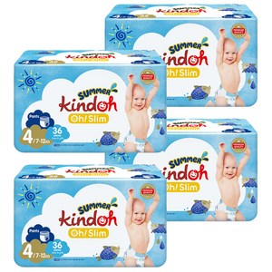 킨도 프리미엄 오 슬림 썸머팬츠 팬티형 기저귀 남여공용, 4단계, 144매