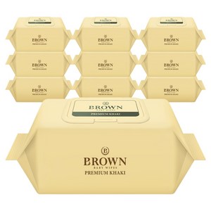 브라운 프리미엄 카키 도톰한 아기 물티슈 엠보싱 캡형