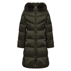 올리비아하슬러 여성용 퀄팅 후드 롱 구스 다운 패딩 OHBWDW203