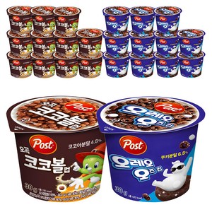 포스트 컵 시리얼 오레오오즈 30g 12p + 오곡코코콜 30g 12p, 30g, 1세트