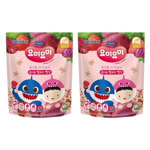 맘마밀요미요미 유기농 쌀과자, 빨강, 25g, 2개