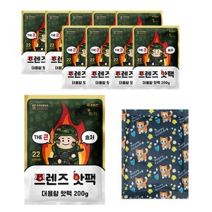 인라이프 국내 제조 포켓형 THE 큰 솔저 프렌즈 핫팩 200g, 10개