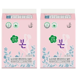 유기농본 제이본 팬티라이너, 일반, 34개입, 2개