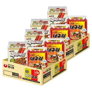 농심 짜파게티 10개 140g + 얼큰한너구리 10개 120g, 40개