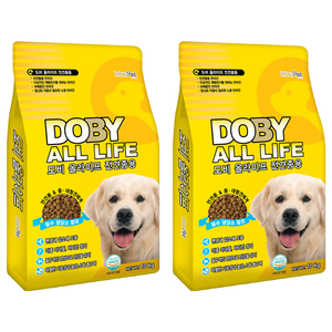 인터펫코리아 전연령 강아지 도비 올라이프 건식사료, 곡물, 10kg, 2개