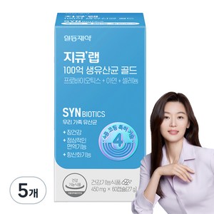 지큐랩 100억 생유산균 골드 450mg, 60정, 5개