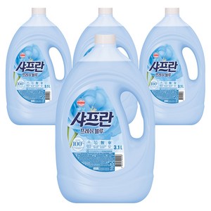 샤프란 섬유유연제 프레쉬 블루, 3.1L, 4개