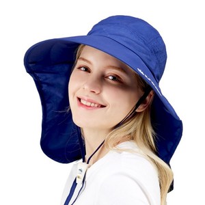 썬글레이드 성인용 UV 와이드 아쿠아 플랩캡, XXL, 네이비, 1개