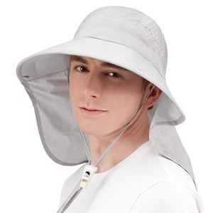 썬글레이드 성인용 UV 와이드 아쿠아 플랩캡, XL, 라이트 그레이, 1개