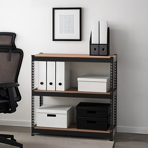 스피드랙 라이트 3단 무볼트 철제 선반, 블랙, 900 x 400 x 900mm