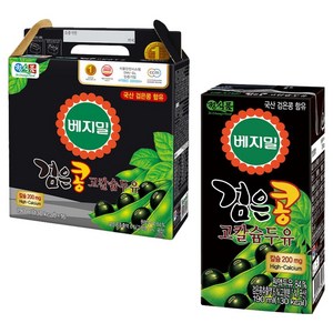 베지밀 검은콩 두유 고칼슘, 190ml, 16개