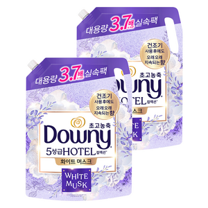 다우니 초고농축 호텔 컬렉션 섬유유연제 화이트 머스크 리필, 2.6L, 2개