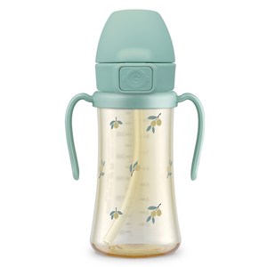 그로미미 PPSU 유아용 빨대컵 300ml, 1개, 올리브피스타치오