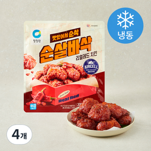 청정원 순살바삭 리얼레드 치킨 (냉동), 300g, 4개