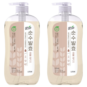 참그린 순수발효 곡물 설거지 주방세제, 720ml, 2개