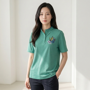 크로커다일 레이디 여성용 컬러풀 시즌 프린트 반오픈 티셔츠 CLDM-TS212
