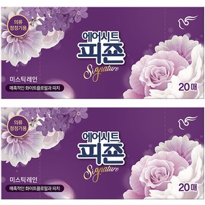 피죤 에어시트 리치퍼퓸 시트형 섬유유연제 미스틱 레인 본품 20p, 20개입, 6개