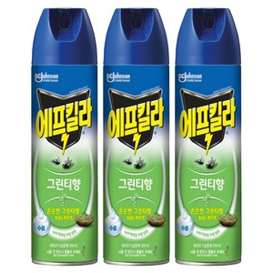 에프킬라 큐 수성에어로졸 파리 모기 살충제 그린티향, 500ml, 3개