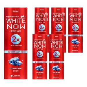 페리오 화이트나우 쿨링민트치약, 120g, 6개