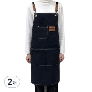 깨비다 바리스타 앞치마, 블랙, 2개